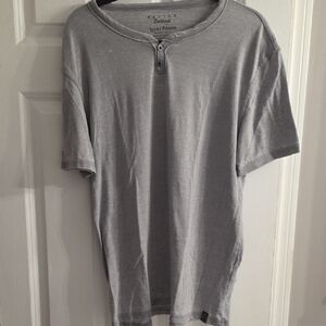 Lucky Brand Light Gray Short Sleeve Henley